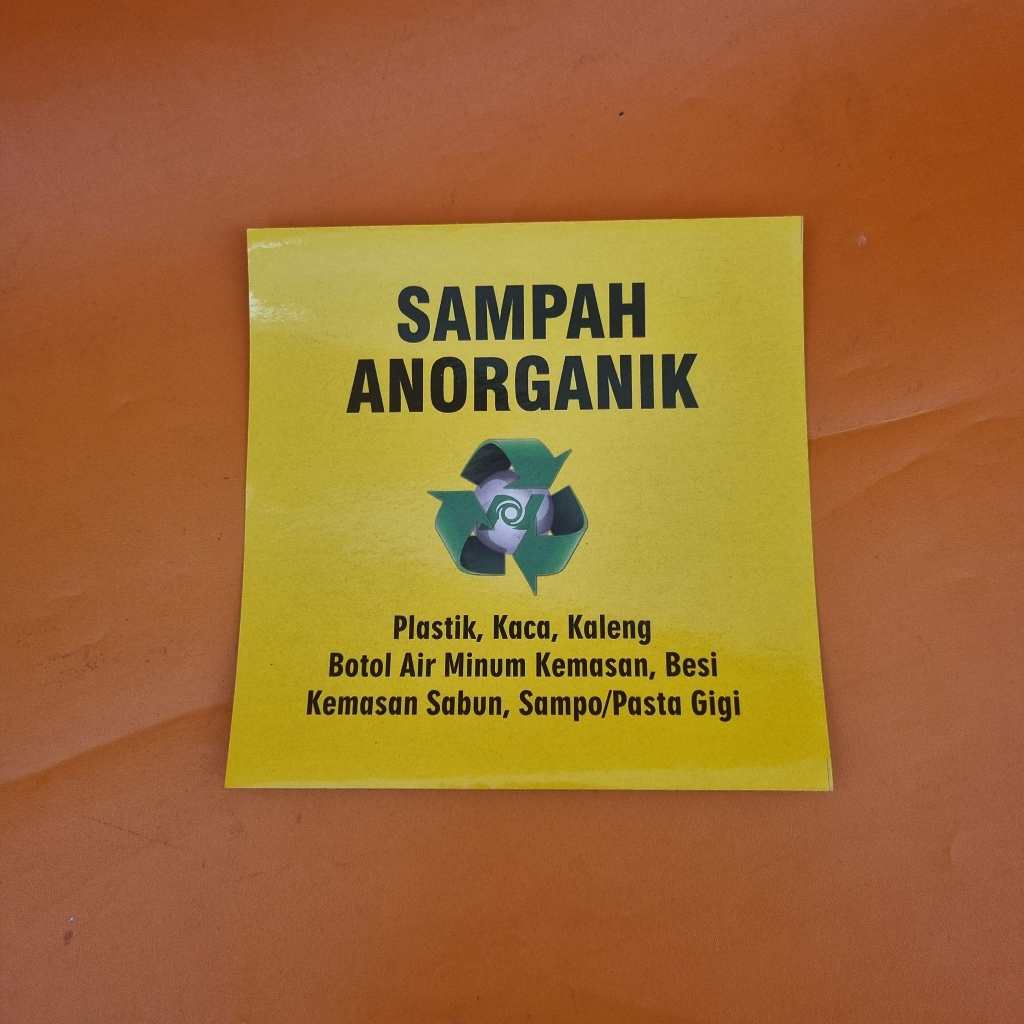 

Stiker Sampah Anorganik, Sticker label sampah anorganik Bahan Vinyl Laminasi Glossy