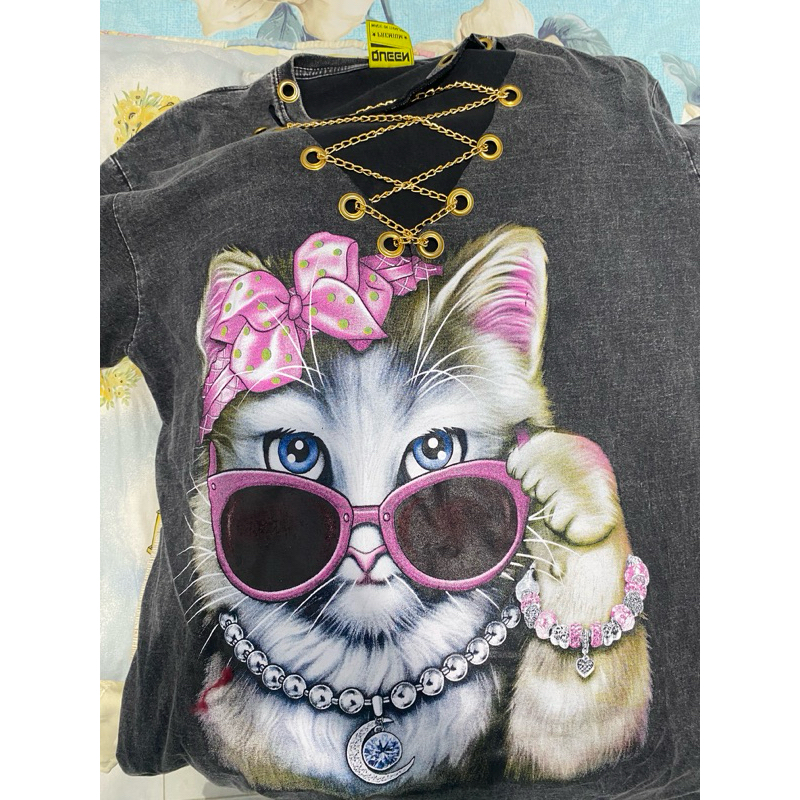 baju wanita gambar kucing thailand