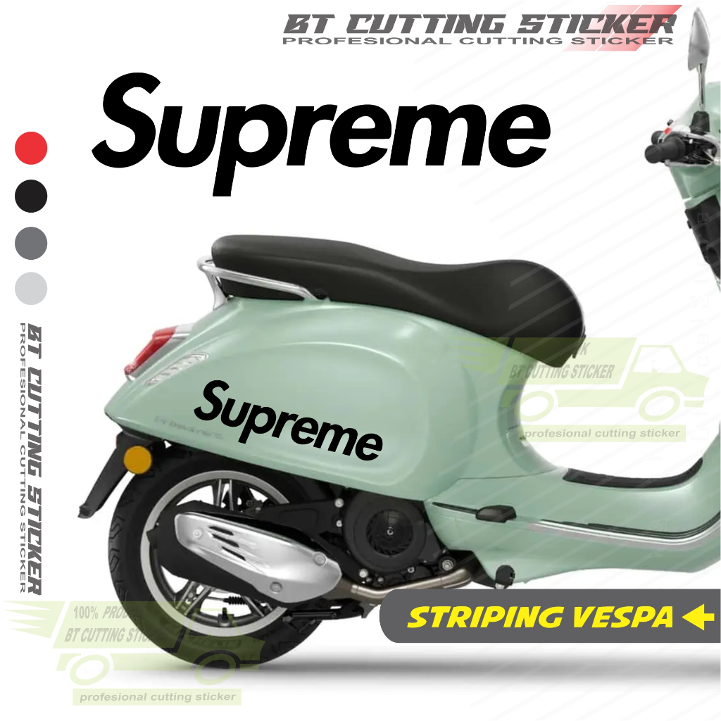 VPA2 stiker supreme / stiker motor vespa / stiker supreme vespa / stiker motor vespa matic