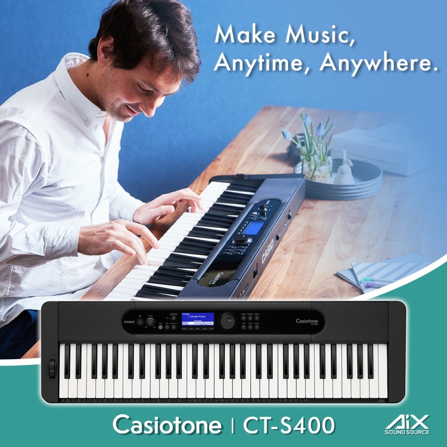 CASIO CT-S400 - Keyboard Arranger Rhythm Style Indonesia 61 Key, MIDI