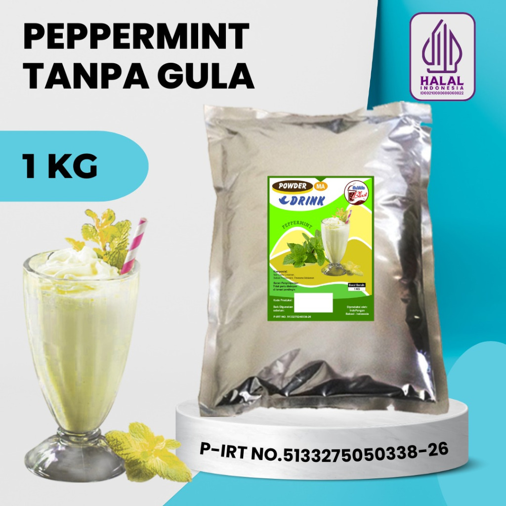 

Bubuk PEPPERMINT 1 KG - Bubuk Minuman Rasa Mint / Powder Drink Mint