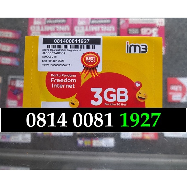 Nomor Cantik 1927 Perdana Indosat Tahun