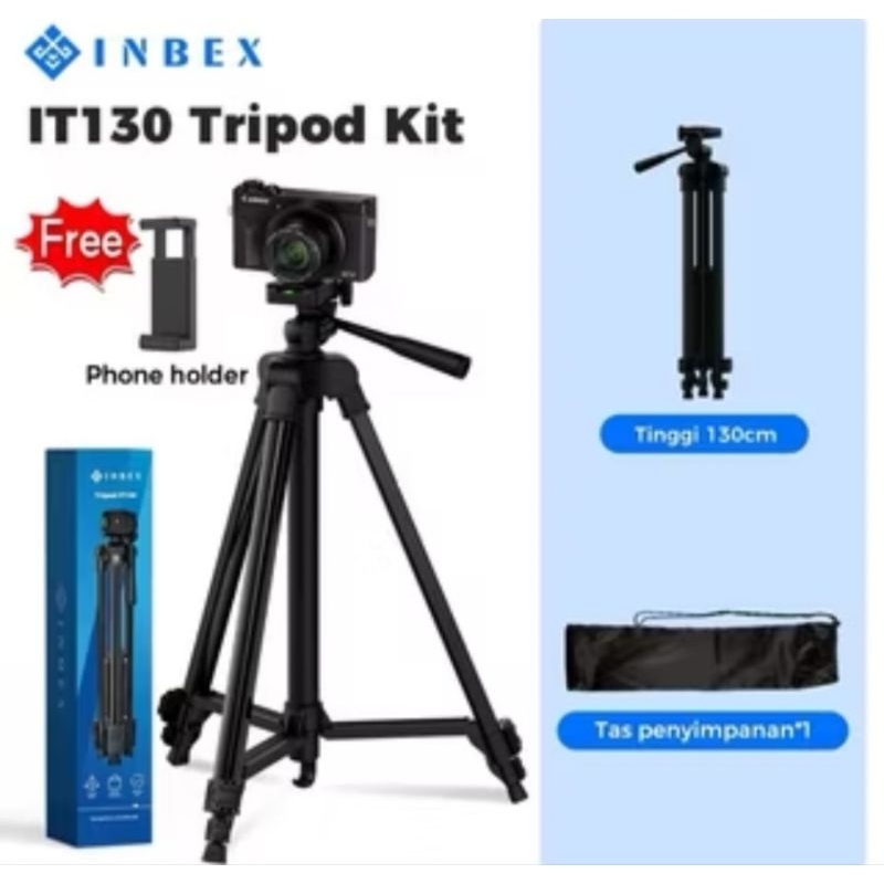 ￼Inbex Tripod Kit IT130 COD INBEX IT130 Tripod Kamera 130cm Profesional Tripod Kamera/DSLR/Video Cam