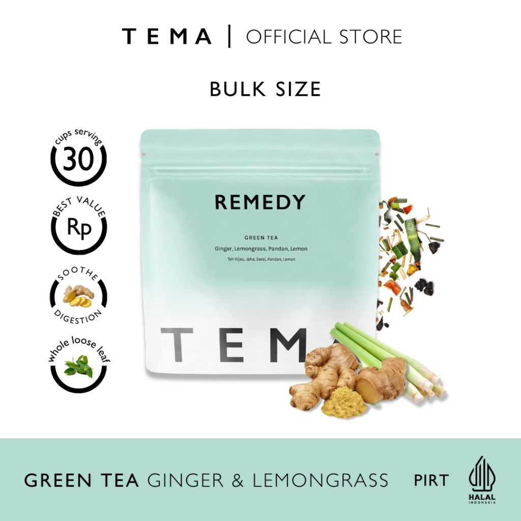 

Remedy - Lemongrass Ginger Tea - TEMA Tea Loose Leaf Large Pouch - 30 Servings