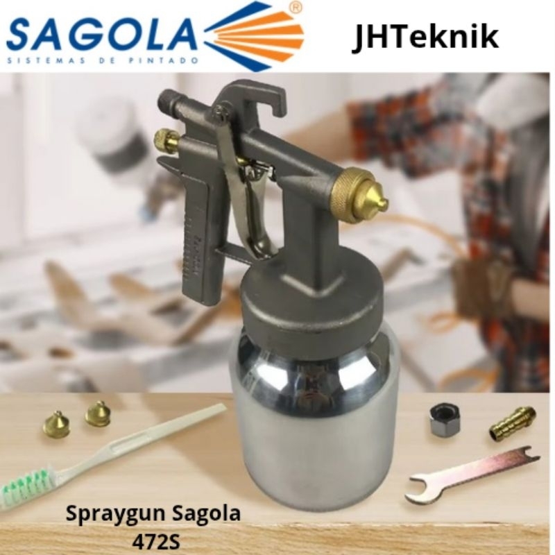 JHTeknik Spraygun Tabung Bawah SAGOLA 472S/ Spraygun SAGOLA 472S Tabung Bawah Nozzle 1,3mm/Semprotan