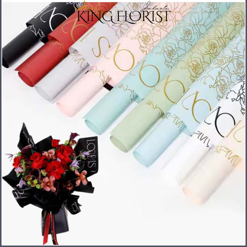 

Flower Wrapping Paper LOVE Kertas Buket Bunga Cellophane 6165