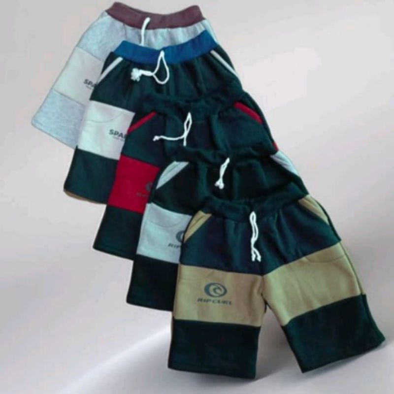 HARGA GROSIR 1 KODI CELANA PENDEK SAMBUNG KOMBINASI ANAK LAKI2 USIA 1-12 THN