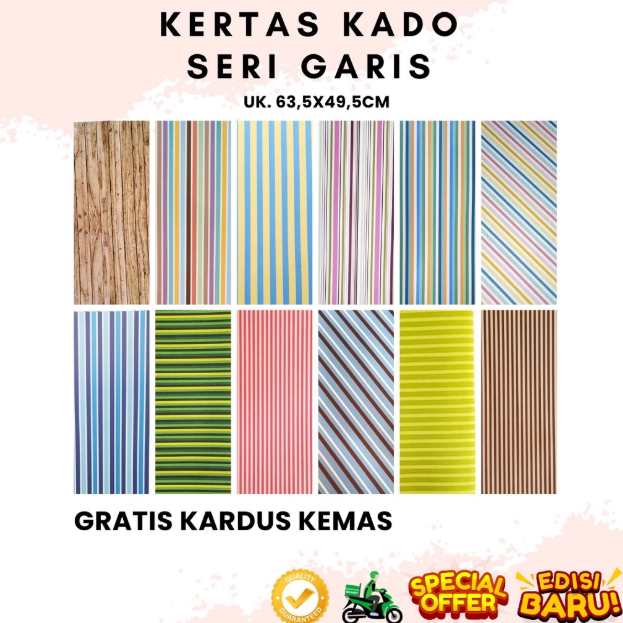 

Kertas Kado Wrapping Paper Sansan Wawa motif Garis