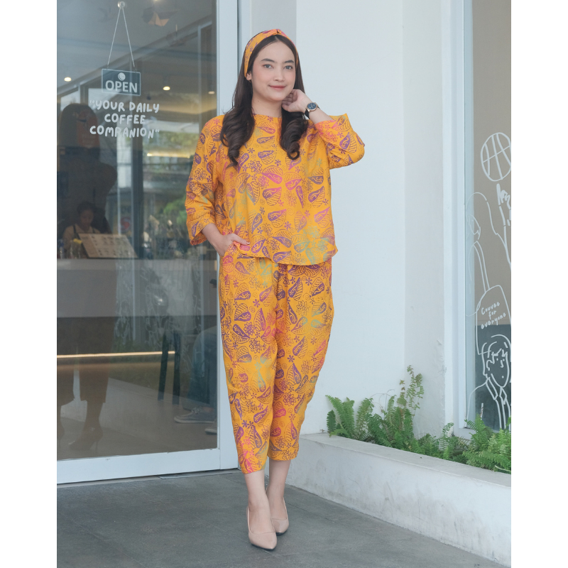 DIARIMBI Setelan Wanita Rayon Premium - One Set Andini Batik Cap