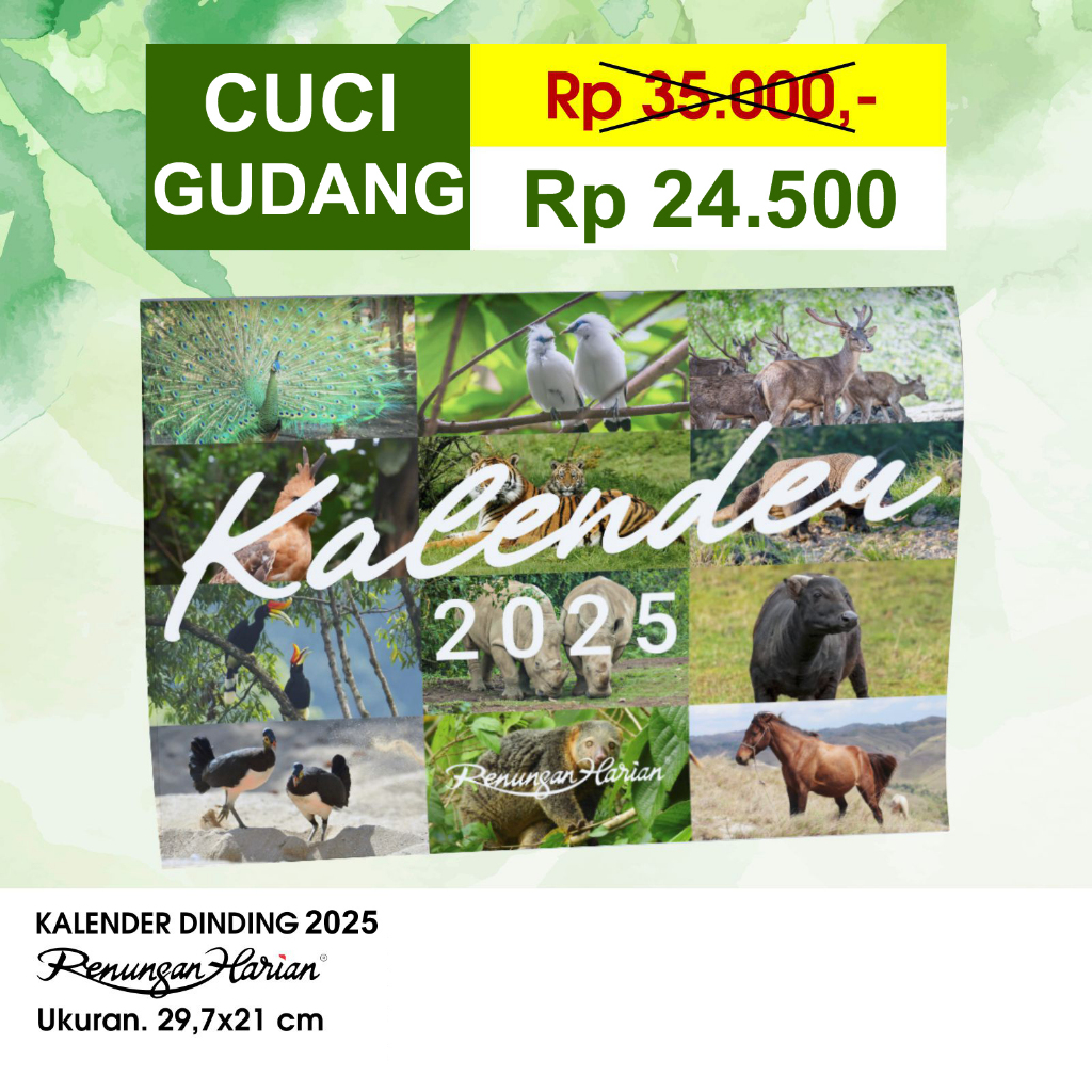 

PROMO : Kalender Dinding Tahun 2025 oleh Renungan Harian Harga Diskon 30%