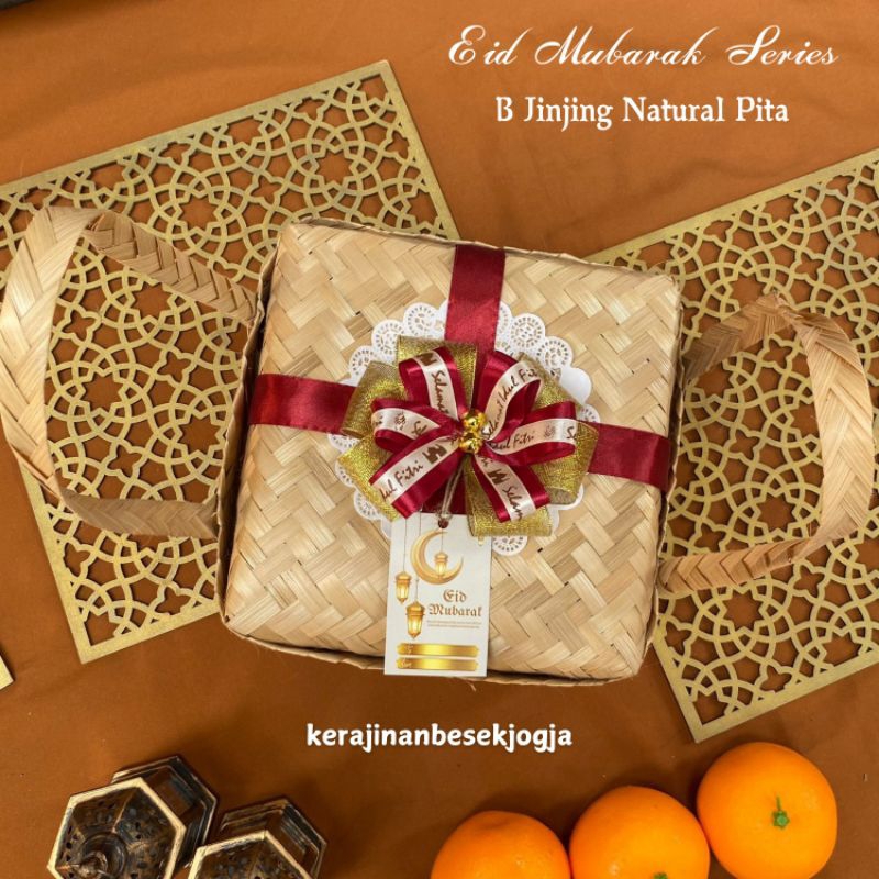 LEBARAN | BESEK JINJING NATURAL PITA | tas besek tas bambu hampers besek lebaran bingkisan besek can
