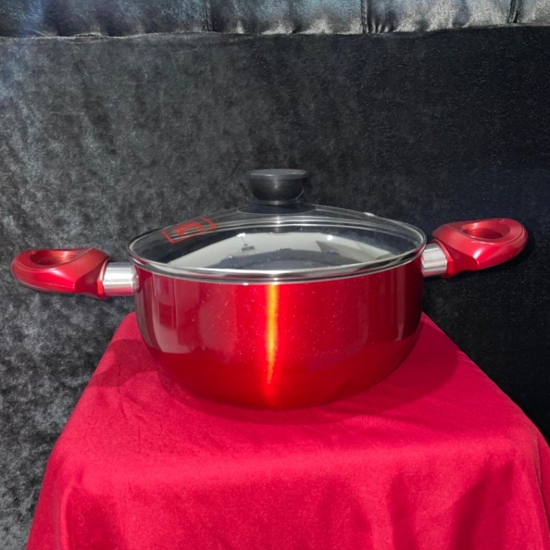 Pan merah LRC  aesthetic,cantik murah dan anti lengket tersedia uk16cm-31cm