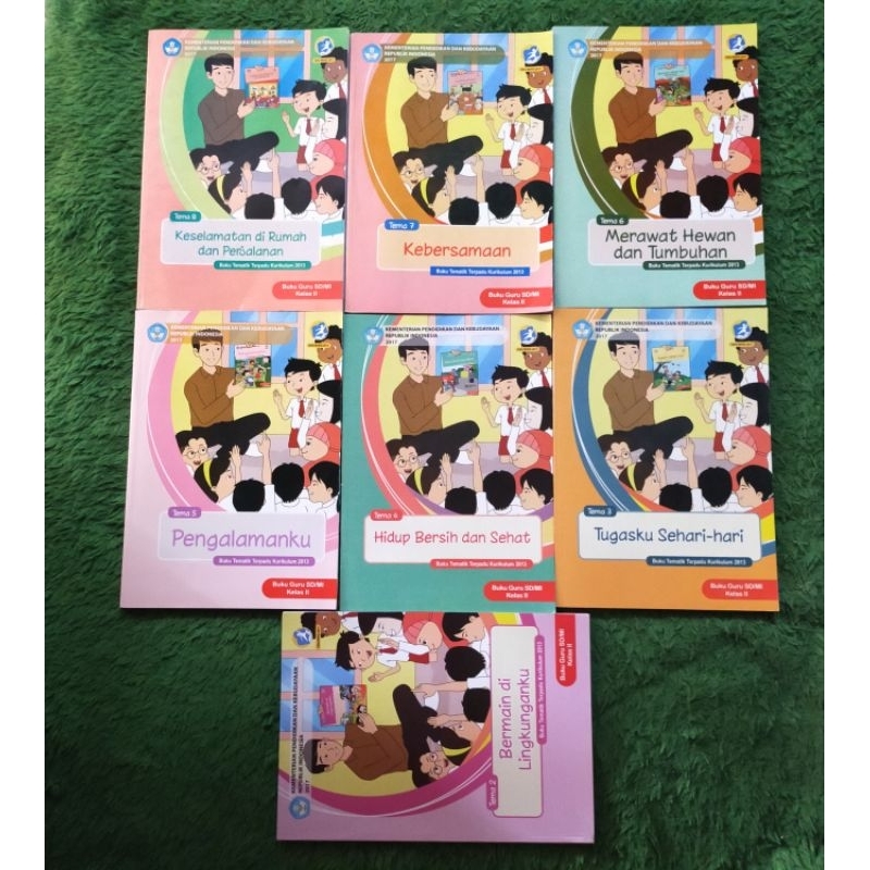 ORIGINAL BUKU GURU TEMATIK TERPADU KELAS 2 SD/MI TEMA 2 3 4 5 6 7 8 BERMAIN DI LINGKUNGANKU TUGASKU 