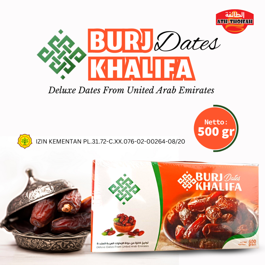 

Burj Khalifa Emirates Dates / Kurma Khalas Mesir Murah Premium 500 gram