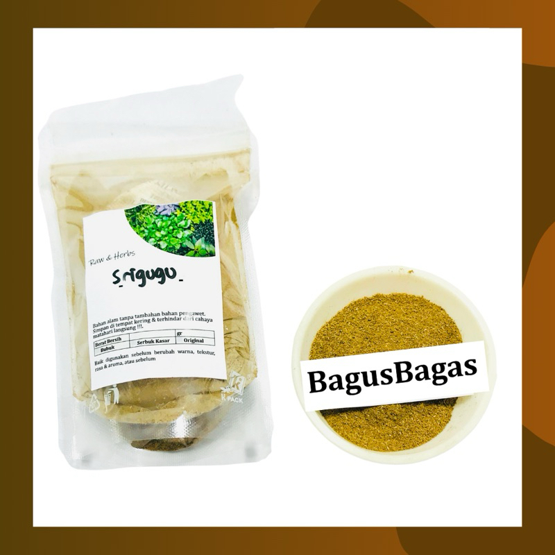 

100gr Daun Srigunggu Srigugu Senggugu Bubuk Murni Herbal Tradisional Rempah Organik Bagus Bagas