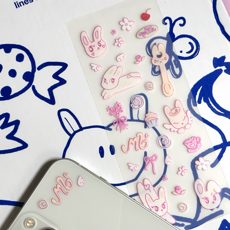 

Picnic Party Transparent Sticker Sheet Mollie Bunny