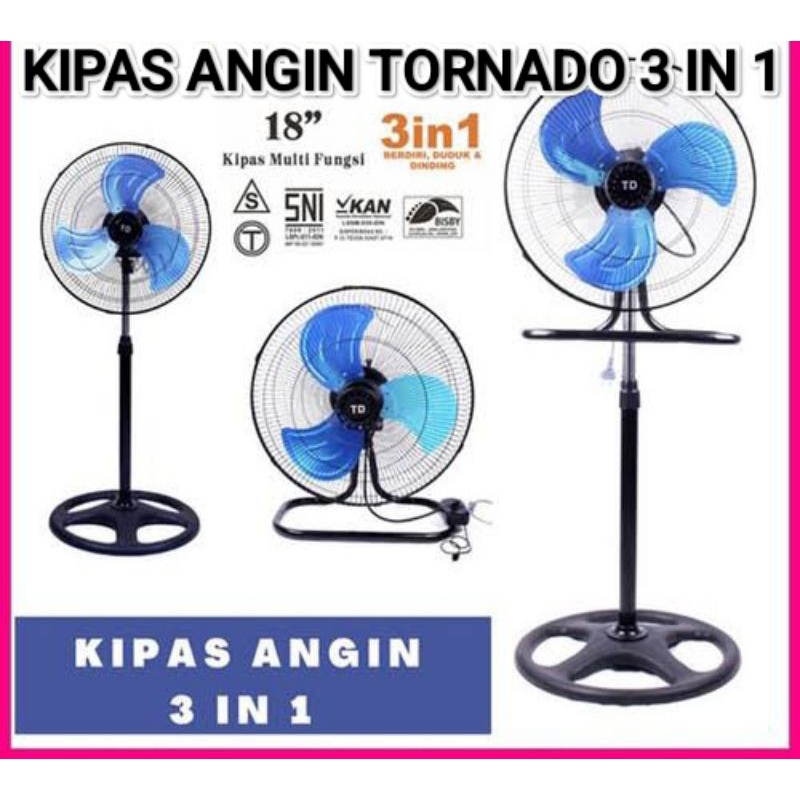 Kipas angin 18 inch tornado 3in1 / kipas angin 3 in 1 tornado / kipas besi tornado 3 in 1 / kipas an