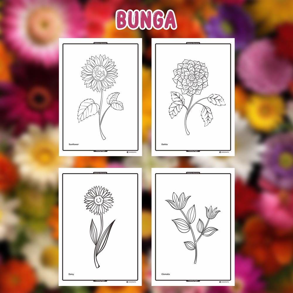 

Gambar Mewarnai BUNGA Isi 20 Lembar Kertas BC Tebal