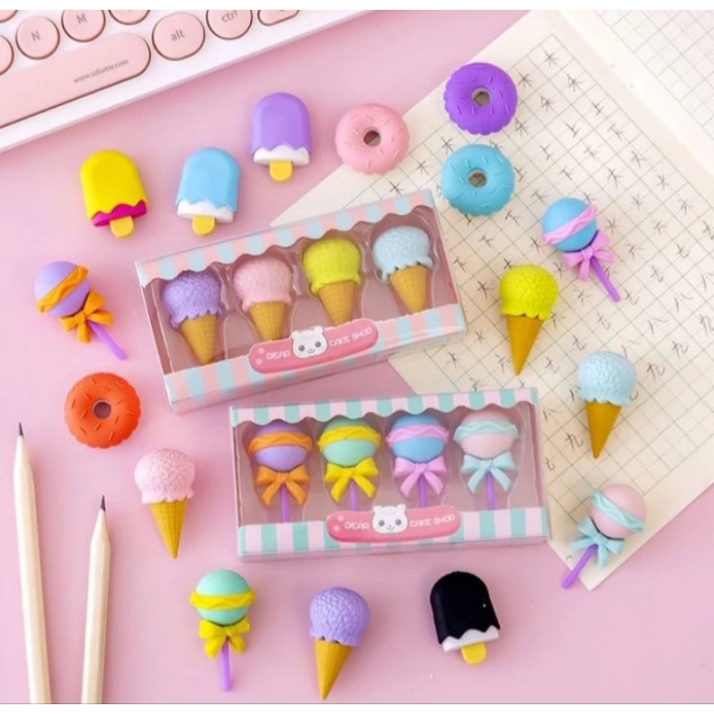 

penghapus karakter lucu/penghapus karakter donut ice cream lolipop