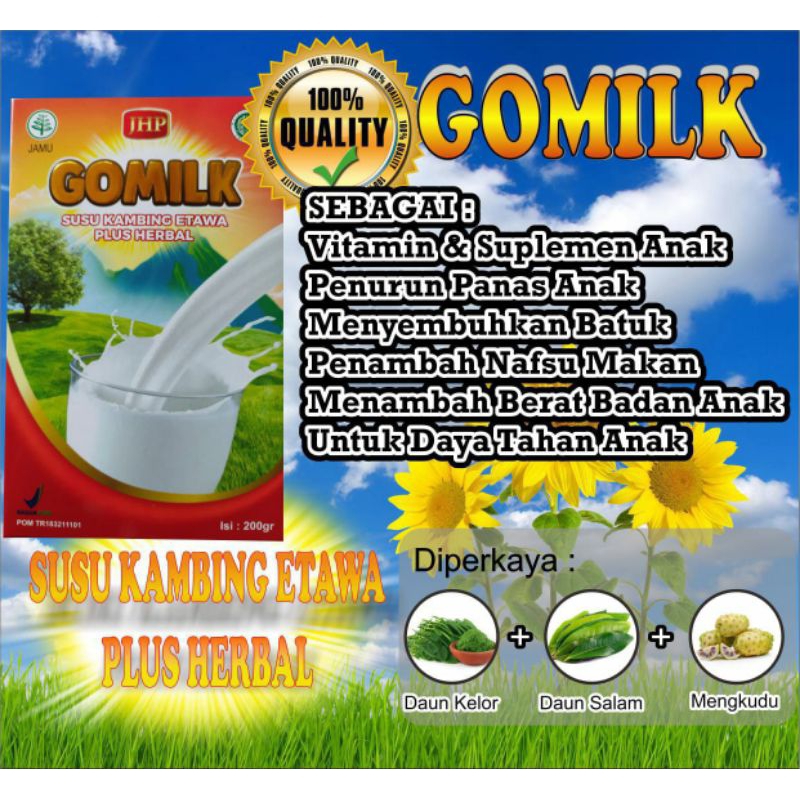 

Gomilk Susu Kambing Plus Herbal Untuk Menjaga Tulang Dan Sendi 200 gram Rasa Enak Dan Tidak Bau Prengus