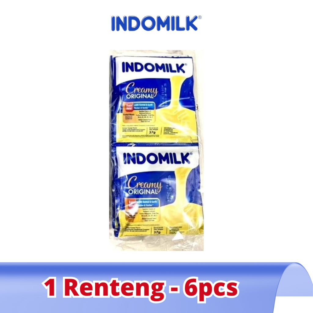 

INDOMILK Susu Kental Manis Sachet 37g Creamy Original & Swiss Choco - 1 Renteng 6pcs