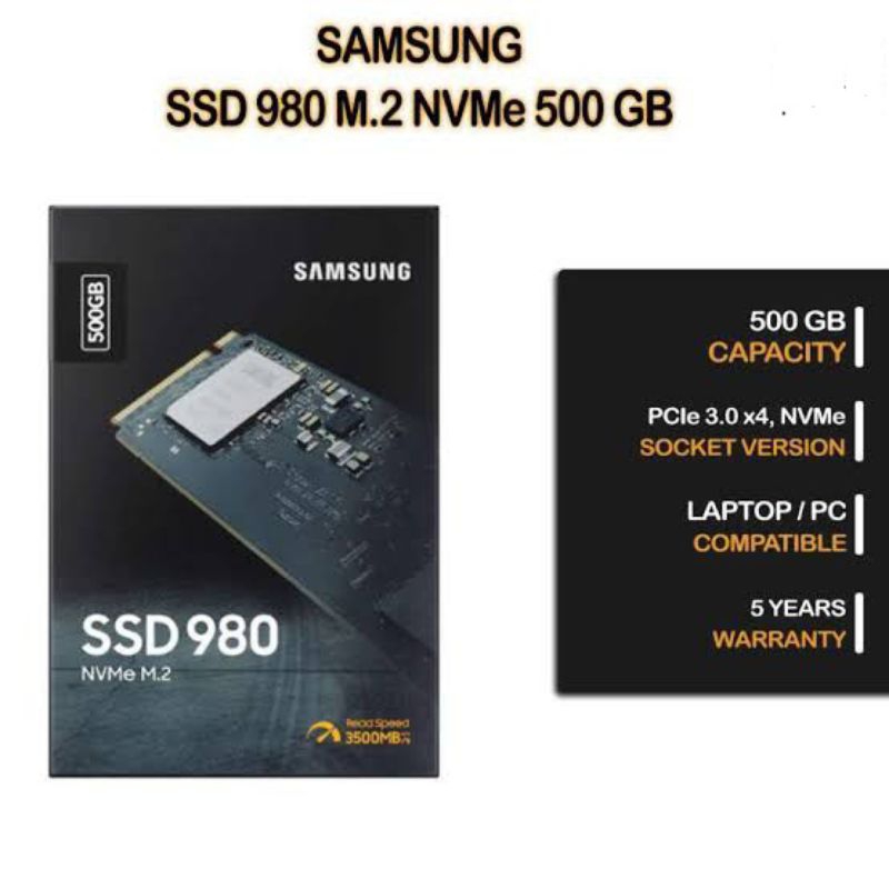 Samsung SSD 980 NVME 500GB Garansi Resmi