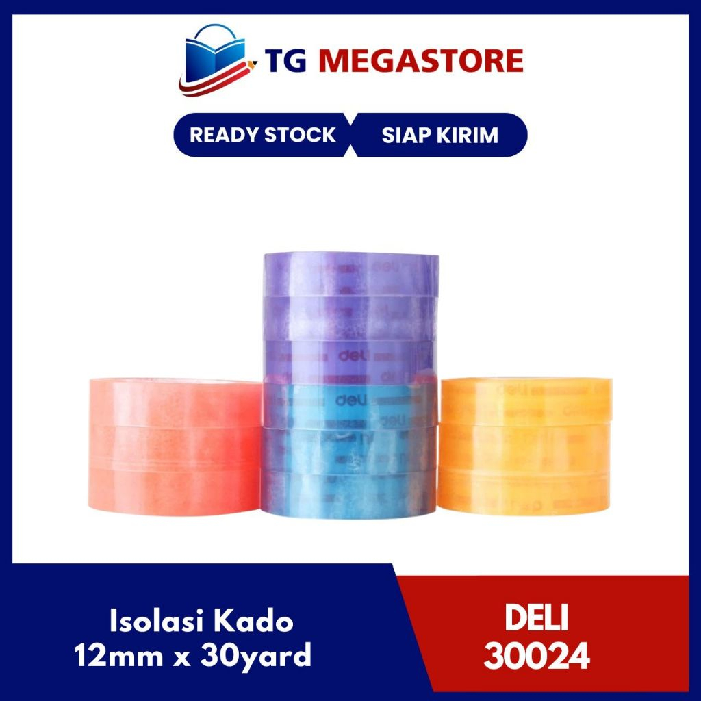 

Isolasi Bening Deli 12mm x 30yard isi 12 pcs Warna - 30024