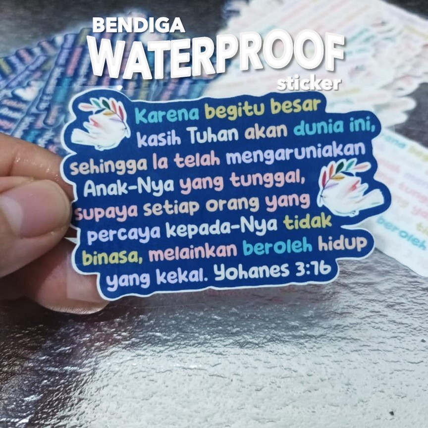 

yohanes 3 : 16 KASIH BAPA DITUNJUKAN DENGAN MEMBERIKAN ANAKNYA ! Sticker BENDIGA | Stiker Vinyl Gospel Alkitab Firman Rohani Kristiani Kristen Sekolah Minggu