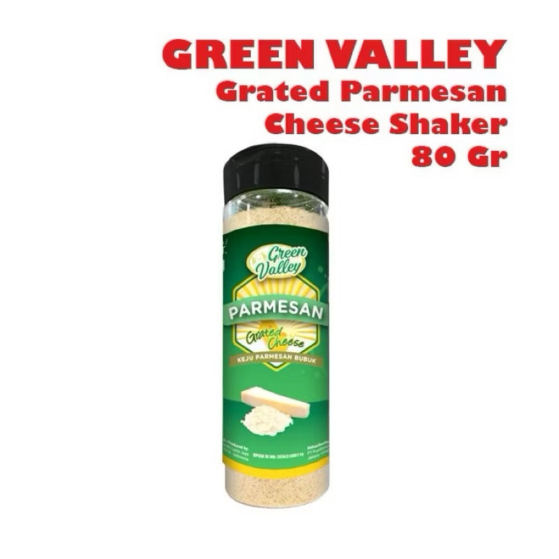 

GREEN VALLEY Grated Parmesan Cheese 80 gram Keju Parmesan Parut