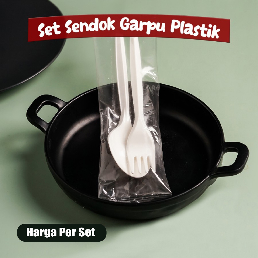 Sendok Plastik - Garpu Plastik Per SeT - Sendok Garpu Plastik Catering - Sendok Garpu Restaurant