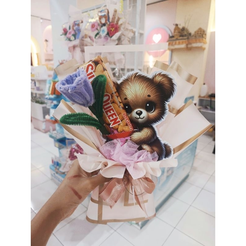 

Buket bunga mini bear murah