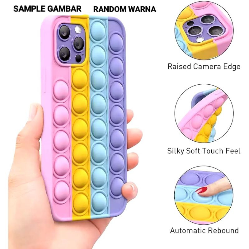 Case POP IT IP 7 PLUS/8 PLUS/XR/XSMAX/12 PROMAX Rainbow Casing Silikon Warna Silicone POP IT RANDOM