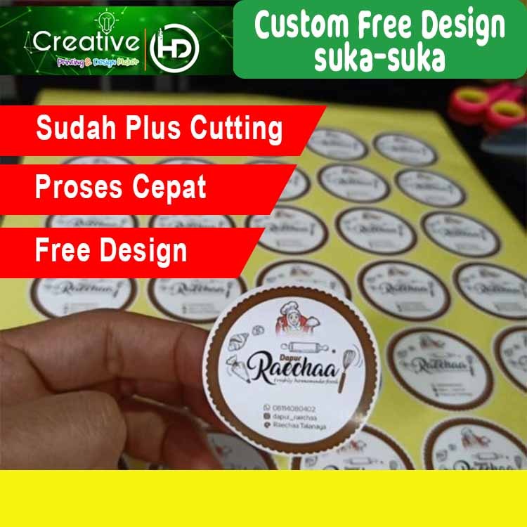 

Label sticker produk + cutting