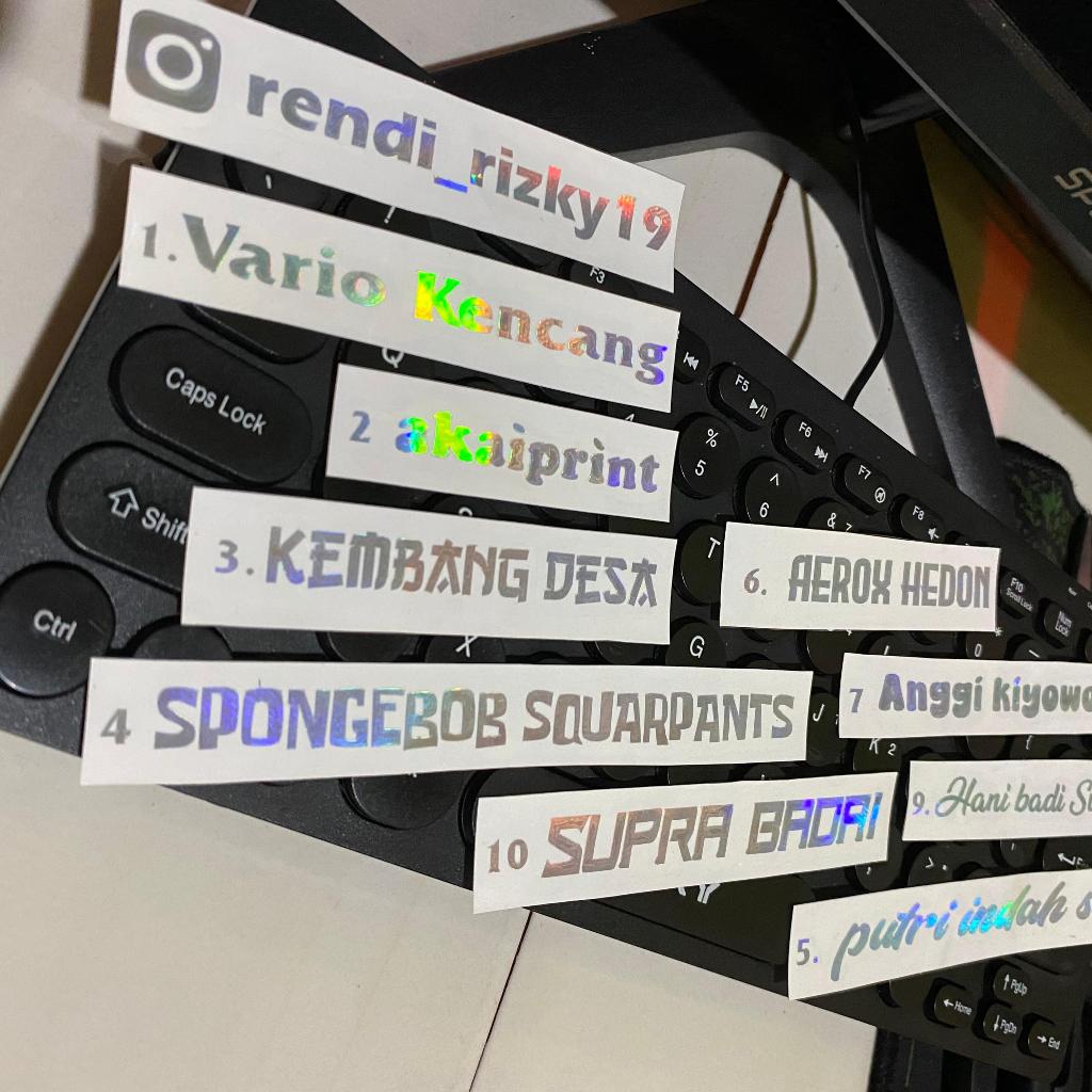 

STIKER HOLOGRAM CUTTING TINGGI 1,2 CM - BISA REQUEST LOGO SOSMED DLL