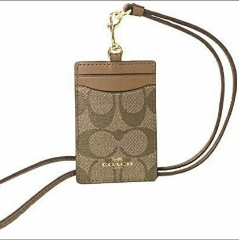 

COACH PVC ID Lanyard Signature Saddle AUTHENTIC USA ASLI