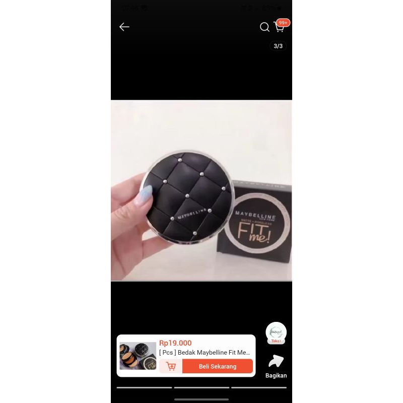 [Pcs] Bedak maybelline fit me 2 in 1 + spons /bedak padat bedak basah