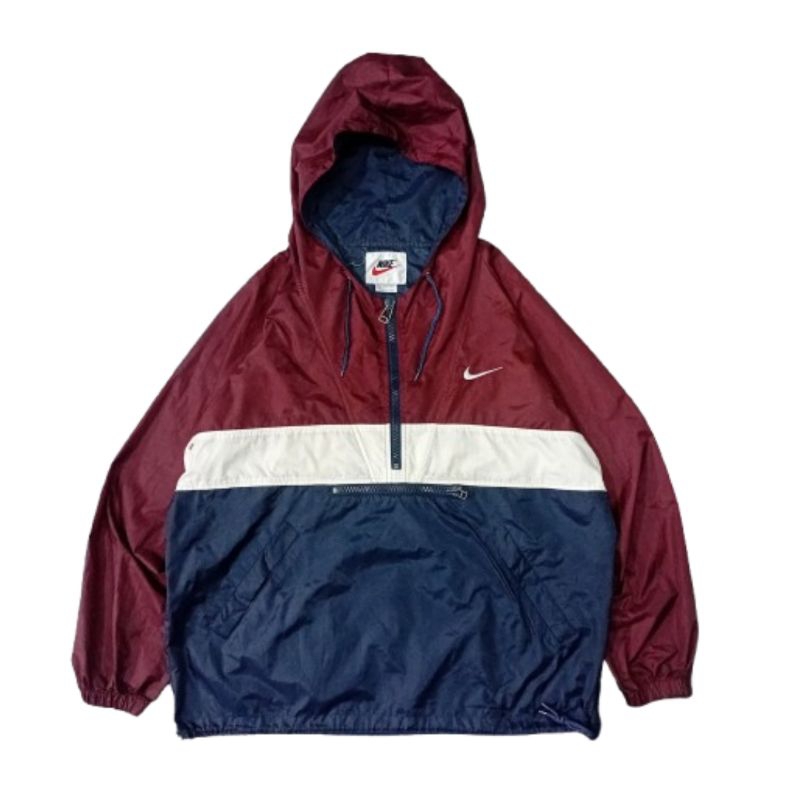 Vintage Jacket / Jaket Windbreaker Cagoule Nike 90s Center Threetone Colorblock Men Women Preloved S