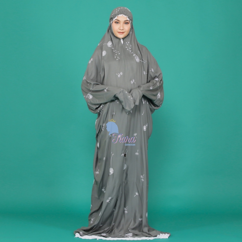 Mukena Tiara - Mukena Terusan Katun Rayon Bordir Bunga Dandelion