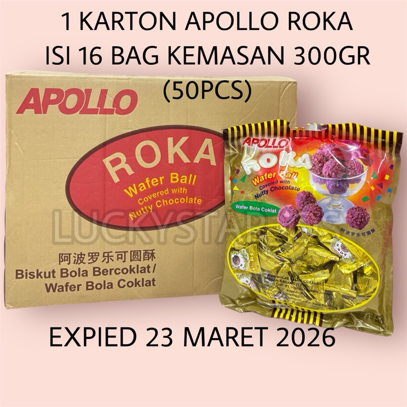 

1 KARTON 16 PACK APOLLO ROKA WAFER BALL 300GR (50PCS)