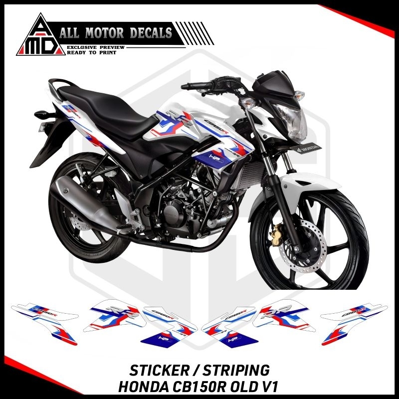 Striping Cb 150R Old V1 Tricolor Bmw / Sticker Honda Cb150r Lama Versi Pertama / Aksesoris Stiker Mo