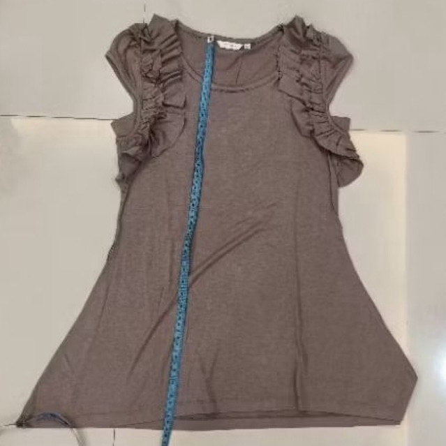 (Preloved) Baju accent Coklat Perempuan Gadis Cantik dengan renda