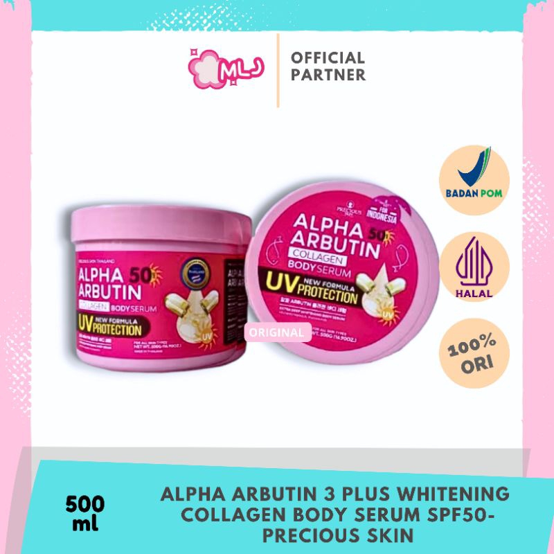 PRECIOUS SKIN ALPHA ARBUTIN COLLAGEN BODY SERUM UV PROTECTION SPF50 ORIGINAL THAILAND BPOM BODY LOTI