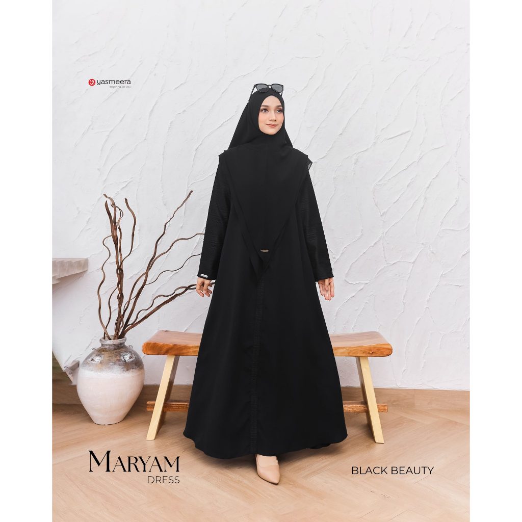 Gamis Yasmeera MARYAM (Gamis Hitam Putih)