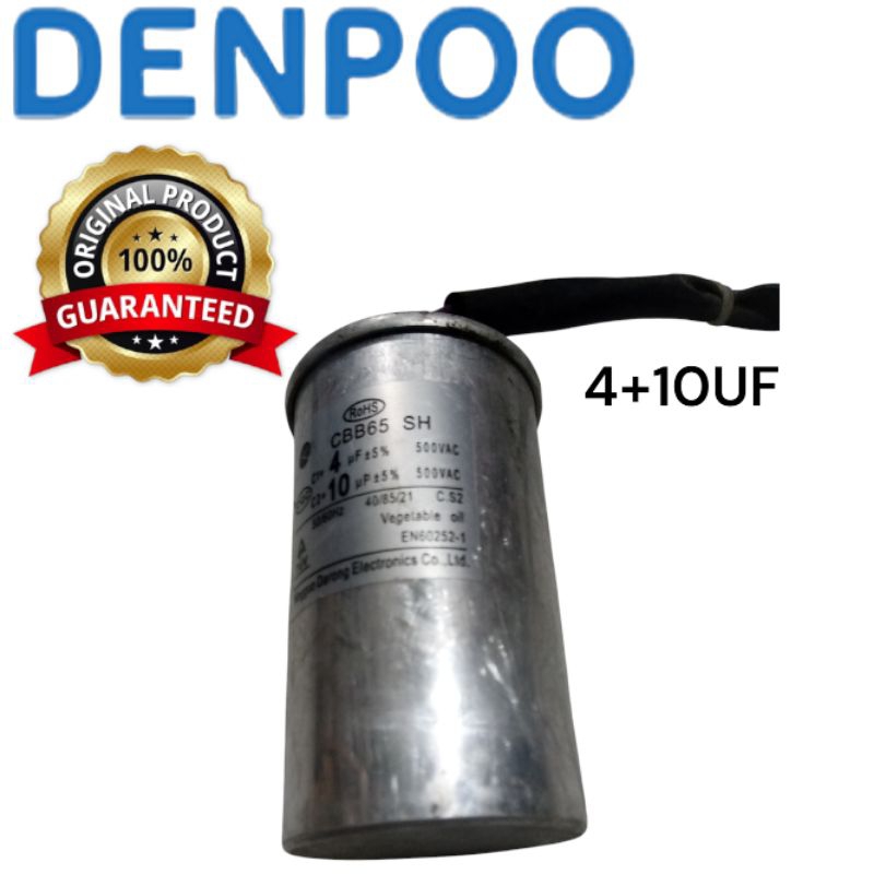 ORIGINAL KAPASITOR MESIN CUCI 2 TABUNG DENPOO 4+10