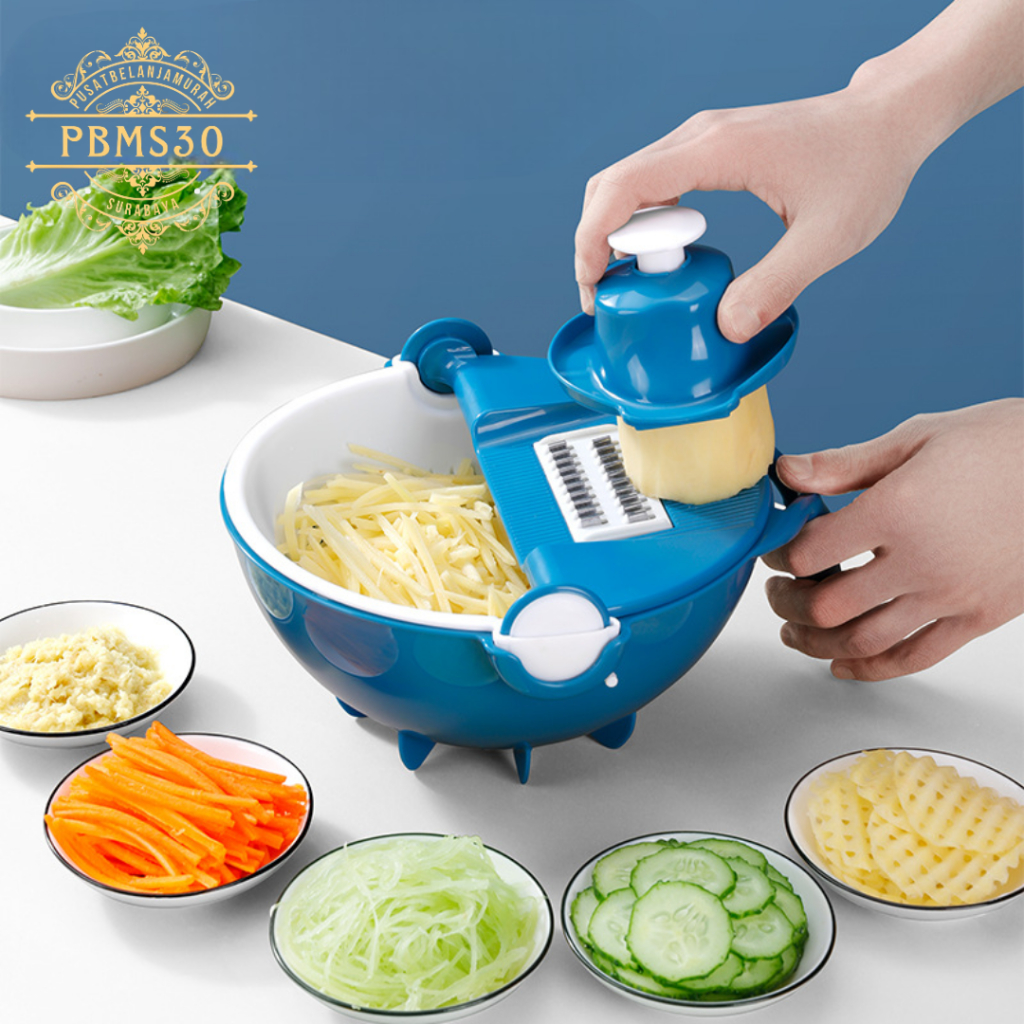 Parutan Baskom Set 7 in 1 Multifungsi Parutan Serbaguna Peeler Pemotong Pengupas Pengiris Sayur Buah