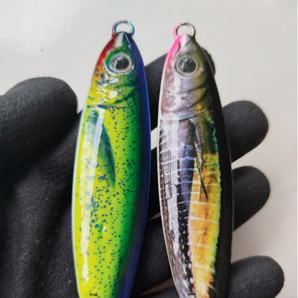 Metal jig 3D motif ikan asli full GID menyala terang 30 s/d 100 gram