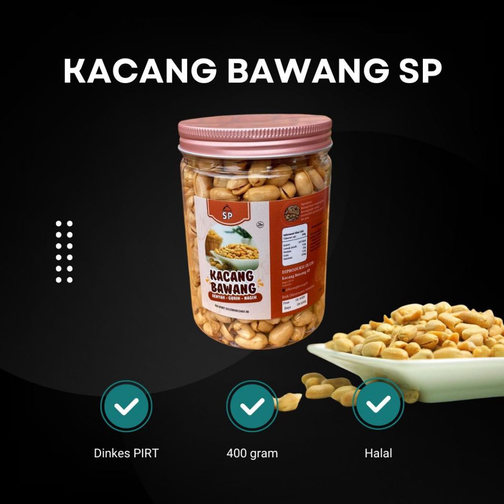 

Kacang Bawang SP Premium Kacang Goreng Renyah Gurih 400 gram Siap Makan