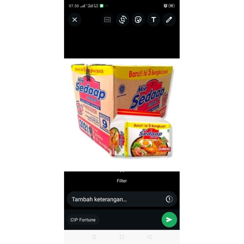 

mie sedap goreng 1 dus isi 8 paket