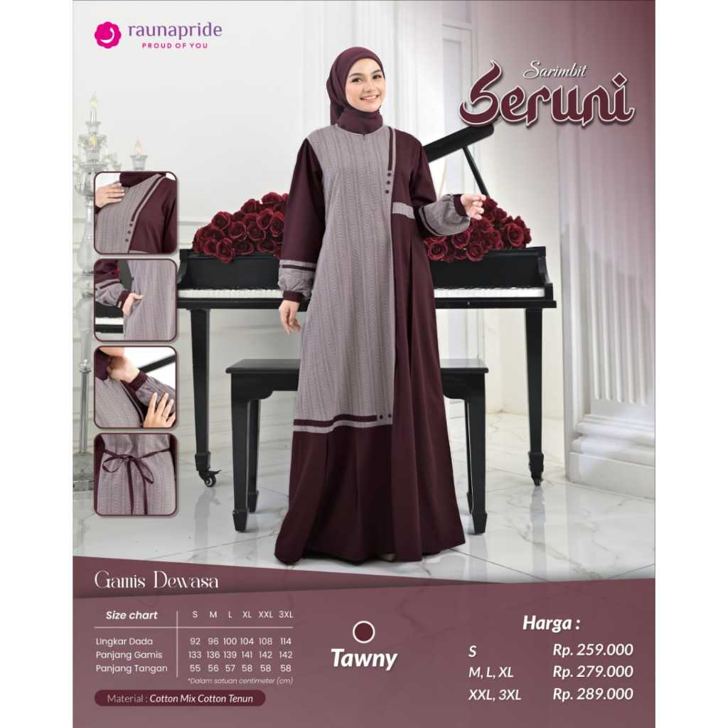 Gamis Sarimbit Seruni Tawny / Sarimbit Rauna Seruni / Sarimbit Rauna Terbaru 2025