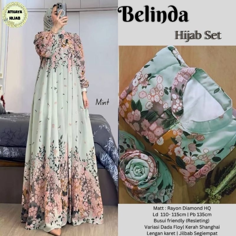 BELINDA DRESS SET HIJAB ORI ATHAYA // GAMIS SET HIJAB